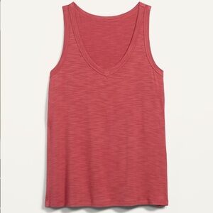 Old Navy Slub V-Neck Tank Top in Dusty Rose